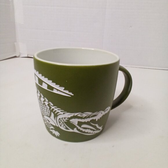 Silver Springs State Park Mug Etched Alligator 4" Green White Florida - Picture 2 of 10